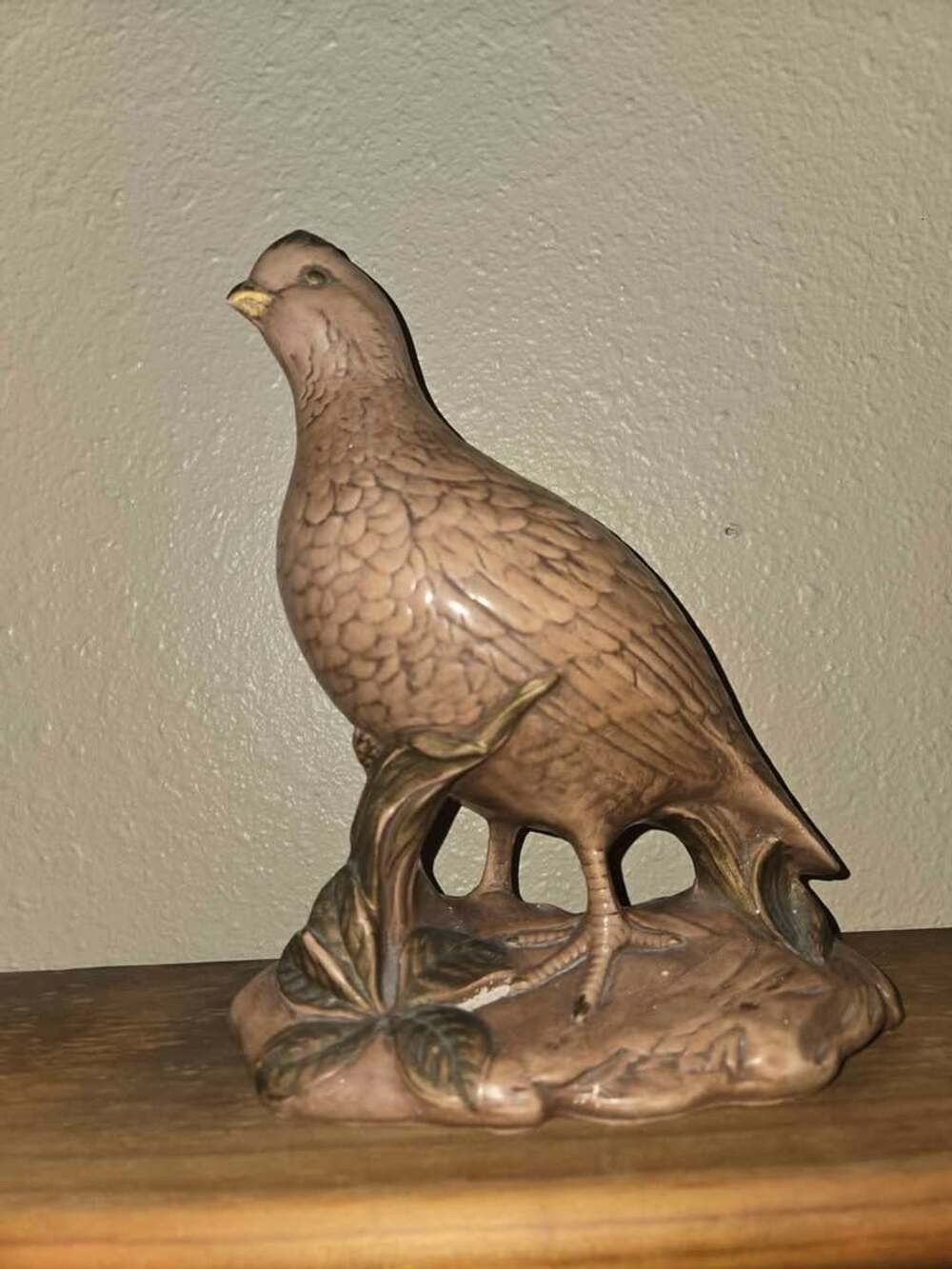 1969 Vintage Holland Mold Quail Bird Figurine Pair 9"x8" Tall Hand Painted Ceram